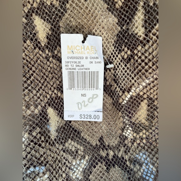 Authentic Michael Kors Tan Snake Print Shoulder Bag - Picture 6 of 6